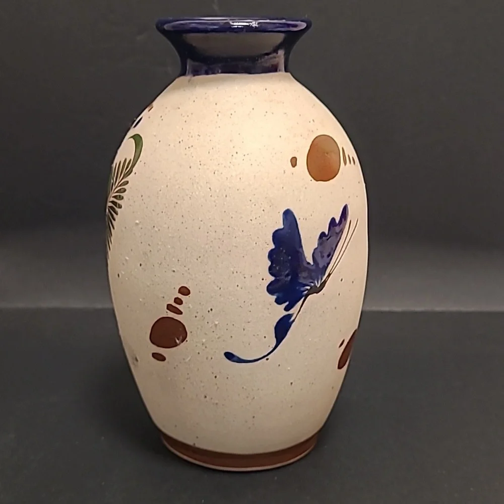 Handpainted Mexican Vase with an Adorable Owl
